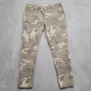 Seven 7 Jeans Womens 14 Camo Green Utility Patch‎ Pockets Flat Front Casual Logo